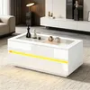 Merax Hochglanz Couchtisch mit 4 Schubladen und LED Produktbild-Vorschau 4