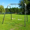 dvojitá oceľová hojdačka 210 x 210 x 217 cm čierna Náhľad obrázku produktu 8