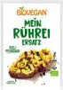 A product package for Biovegan Mein Rührei-Ersatz, featuring a picture of the prepared product on toast. Voir les images du produit