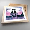 Gerahmtes Poster - Rahmen in heller Eiche - Katzen Dach Produktbild-Vorschau 3