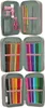 A multi-compartment pencil case filled with art supplies, shown open. Anteprima dell’immagine prodotto