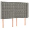 LED Kopfteil Hellgrau 147x16x118/128 cm Samt Produktbild-Vorschau 3