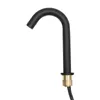 A black faucet with a curved spout and a brass fitting at the base. Podgląd zdjęcia produktu