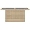 vidaXL Tavolo da giardino con piano in vetro Beige Anteprima dell’immagine prodotto 5