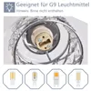 Close-up of a light fixture socket with decorative crystals, and four different LED bulbs shown below. Podgląd zdjęcia produktu