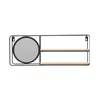 Wandregal mit Spiegel schwarz Metall 50 cm x 10 cm x 20 cm Produktbild-Vorschau 1