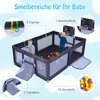 COSTWAY 207x145cm Laufstall Baby, Laufgitter mit Netz, Produktbild-Vorschau 4