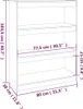 Bücherregal/Raumteiler Schwarz 80x30x103,5 cm Massivholz Produktbild-Vorschau 8