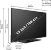 A diagram showing the dimensions of a Toshiba television. Produktbild-Vorschau