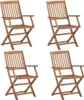 vidaXL Klappbare Gartenstühle 4 Stk. Massivholz Akazie Produktbild-Vorschau 7