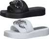 MARCO TOZZI Damen Leder Clogs Pantoletten Kette Plateau Produktbild-Vorschau 1