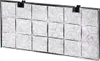 A close-up view of a rectangular air filter with a black frame and a white filter material divided into squares. Anteprima dell’immagine prodotto