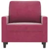 vidaXL Sessel Weinrot 60 cm Samt Produktbild-Vorschau 3