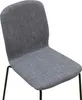 A close-up view of a single gray upholstered chair with black metal legs, isolated on a white background. Produktbild-Vorschau