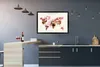 MuchoWow® Gerahmtes Poster Weltkarte - Farbe - Braun 90x60 Produktbild-Vorschau 2