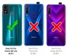 Three phone backs are shown, with one marked as compatible and two as incompatible with a case. Náhľad obrázku produktu