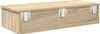 A wooden shelf with metal brackets against a white background. Náhled obrázku produktu