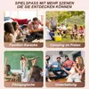 Collage of four scenes: family karaoke, outdoor camping, classroom teaching, and a group of friends socializing. Produktbild-Vorschau