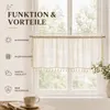 1 Stück Boho Scheibengardine mit Quasten Halbtransparent Produktbild-Vorschau 3