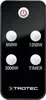 A remote control for a heater with several buttons and a brand logo. Produktbild-Vorschau