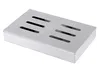 A stainless steel smoking box with slots on top, shown from a slightly elevated angle against a white background. Produktbild-Vorschau