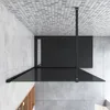 Schwarze Duschkabine 120x200cm Duschwand mit Produktbild-Vorschau 4