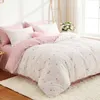 Bettwäsche-Set 200x220 cm Rosa Weiß Herz 3-teilig Produktbild-Vorschau 2