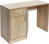 A light brown wooden desk with a drawer and cabinet. Produktbild-Vorschau