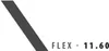 A diagonal gray bar with the text "FLEX - 11.60" below it. Voir les images du produit