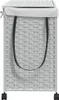 vidaXL Kôš na bielizeň s kolieskami Biely 60x35x60,5 cm Náhľad obrázku produktu 5