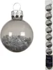 Weihnachtskugeln Glas 3cm mit Sternfüllung 9 Stk Zart Grau Produktbild-Vorschau 3