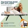 CASARIA® Polyrattan Gartenbank mit Liegefunktion Auflage Produktbild-Vorschau 3