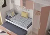 Letto estraibile 2 x 90 x 200 cm - Con armadio - Rosa e Anteprima dell’immagine prodotto 4