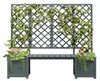 Blumentopf mit Spalier & Sitzgelegenheit – Pflanzgefäß als Produktbild-Vorschau 2