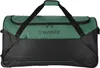 A studio shot of a green and black duffel bag with wheels. Produktbild-Vorschau