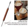 Latte Art Stift Edelstahl Holzgriff 15,5 cm Kaffeekunst Anteprima dell’immagine prodotto
