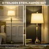 HOMCOM 3-teiliges Leuchten-Set inkl.1 Stehleuchte, 2 Produktbild-Vorschau 6