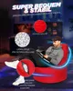 A man sitting on a red beanbag chair in a dimly lit room with screens in the background. Produktbild-Vorschau