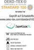 OEKO-TEX certification and care instructions for textiles. Produktbild-Vorschau