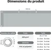 Wiltec Bâche de camion 4 x 7m Grise 650 g/m² Polyester Voir les images du produit 3