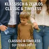 A family (man, woman, child) posing outdoors, with text overlays. Produktbild-Vorschau