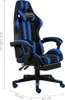 vidaXL Gaming-Stuhl mit Fußstütze Schwarz und Blau Produktbild-Vorschau 5
