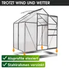 BRAST Gewächshaus Aluminium mit Fundament | 130x190x195cm Produktbild-Vorschau 2