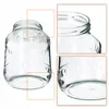 A clear glass jar is shown against a white background, with close-up insets highlighting the rim and base. Voir les images du produit