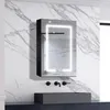 AICA LED Spiegelschrank 60x70cm Hochglanz Schwarz Produktbild-Vorschau 1