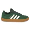 A side view of a green Adidas sneaker with white stripes and a brown sole. Produktbild-Vorschau