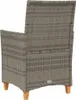 Gartenstühle mit Kissen 2 Stk. Grau Poly Rattan Massivholz Produktbild-Vorschau 7