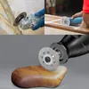 Collage of images showing a diamond cutting wheel being used for various tasks, including cutting tile, wood, and stone. Produktbild-Vorschau