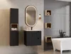 Armoire De Salle De Bain 50 Cm Noir Mat 2 Tiroirs Rainurés Voir les images du produit 6