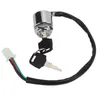 A motorcycle ignition switch with two keys and a wiring harness is shown against a white background. Produktbild-Vorschau